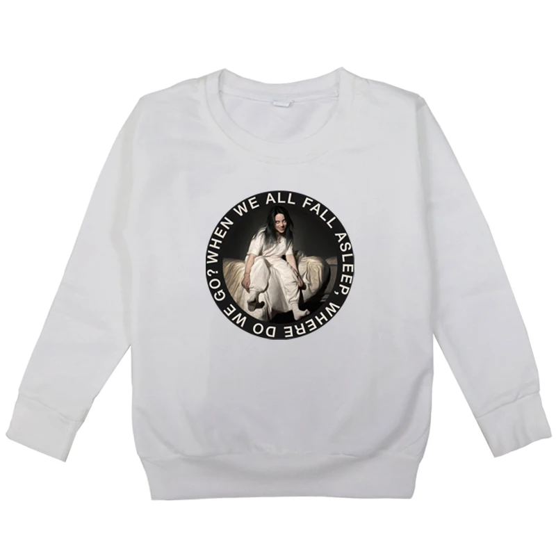 kids hoodies 1 Billie Eilish/Детские футболки с принтом; осенне-зимние толстовки с капюшоном; детские толстовки для маленьких мальчиков и девочек; хлопковый топ с длинными рукавами; костюм - Color: kids hoodies 1