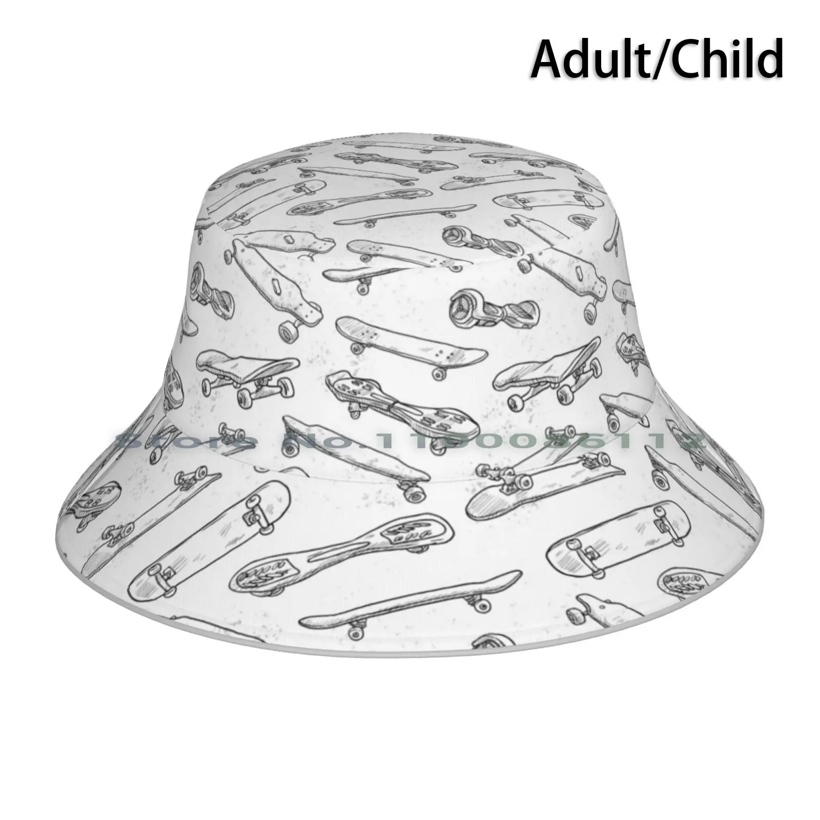 Righe Di Skateboard Cappello Da Pescatore Berretto Da Sole Skateboard Surfista Skate Board Pattern Light Baby Skateboards Pattini Ruote Sport Teen