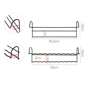 

Wrought Iron Double Layer Dislocation Hanger Space-Saving Storage Bracket Household HFing