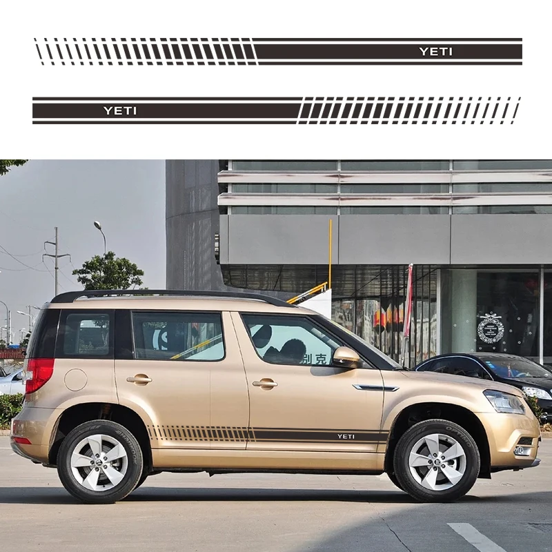  2pcs Car Stickers and Decals for Skoda YETI Car Tuning Accessories DIY Stripe Decoration