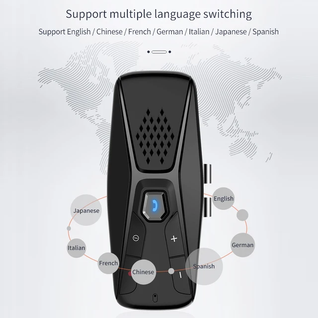Haut-parleur de voiture Bluetooth 5.0 sans fil pour téléphone portable, kit  mains libres, récepteur de guidage vocale avec clip de visière - AliExpress