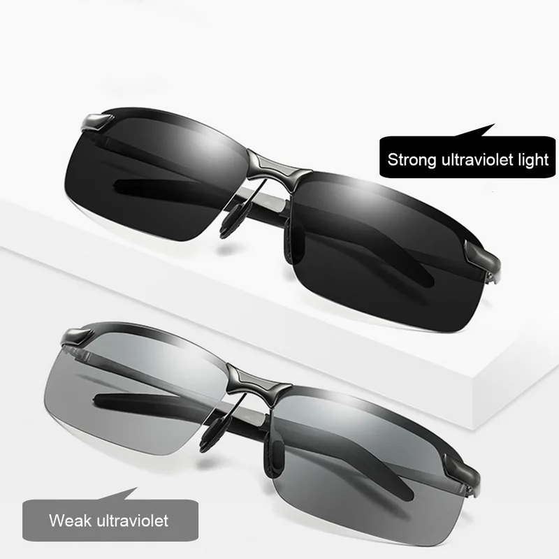 Водительские очки фотохромные солнцезащитные очки мужские Поляризованные Хамелеон обесцвечивание солнцезащитные очки для вождения для помещений и улицы