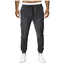 Мужские повседневные Модные Простые эластичные однотонные брюки с карманами, спортивные штаны, джоггеры, уличная одежда, панталоны для мужчин в стиле хип-хоп