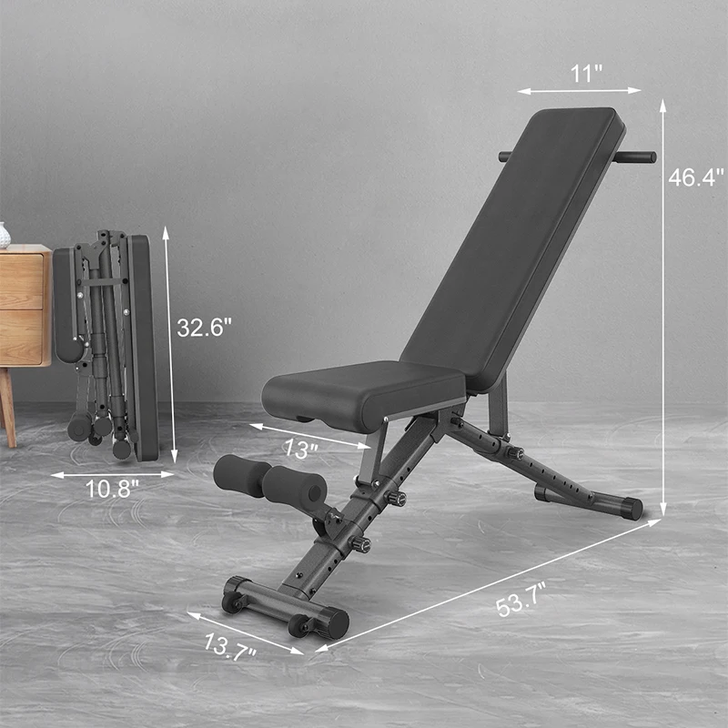 multifunctional weight bench, folding weight training bench, foldable gym bench