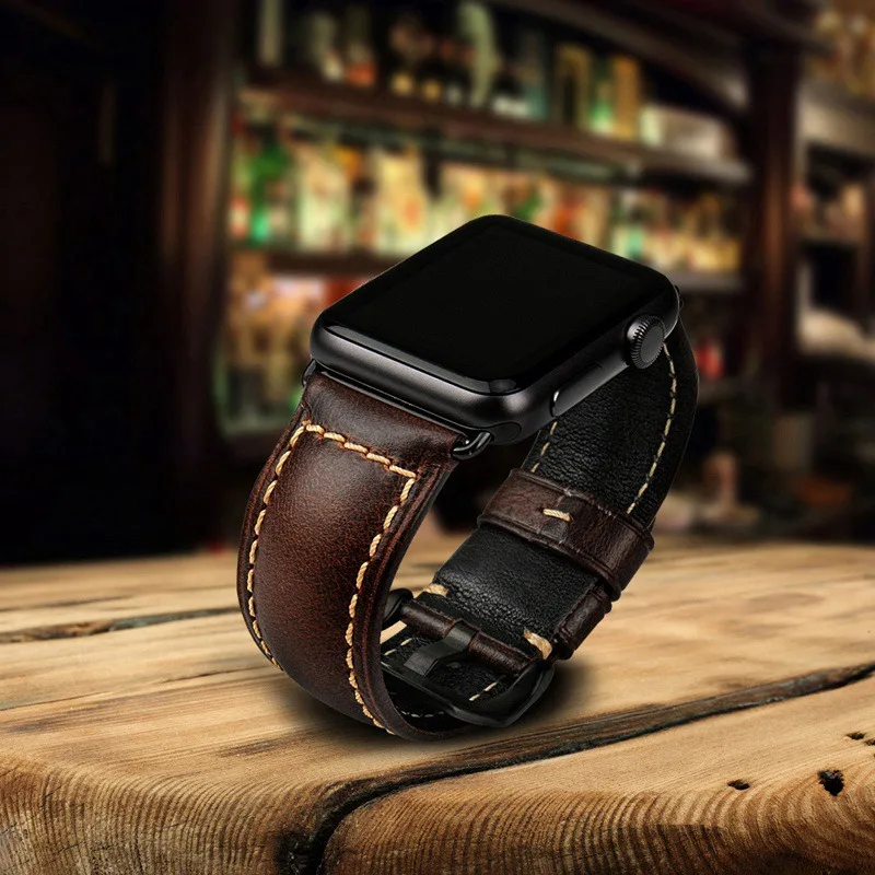 Натуральная кожа петля ремешок для наручных часов apple watch версии 44 мм 40 42 38 iwatch