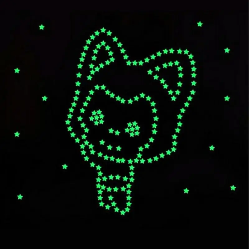 Luminous Wall Stickers Glow In The Dark Stars Sticker Decals Kids Baby Rooms Colorful Fluorescent Stickers Home Decor 100pcs
