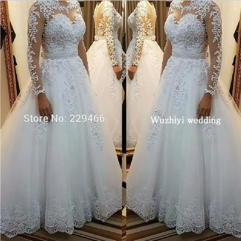 Wuzhiyi качество Vestido De Noiva свадебное платье с коротким рукавом винтажное кружевное свадебное платье с жемчугом для свадьбы trouwjurk