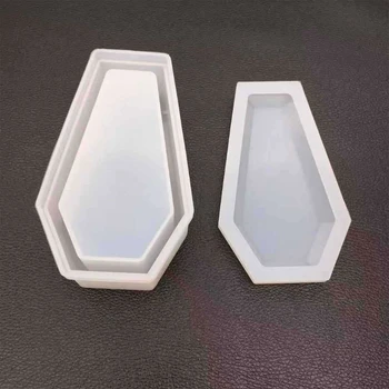 

Resin Crystal Epoxy Mold Coffin Trinket Box Silicone Mould Container Making Tool M2EA
