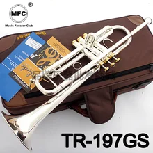 Музыка Fancier клуб Профессиональный Bb Труба TR-197GS посеребренные Золотые ключи музыкальный инструмент TR197GS Чехол мундштук