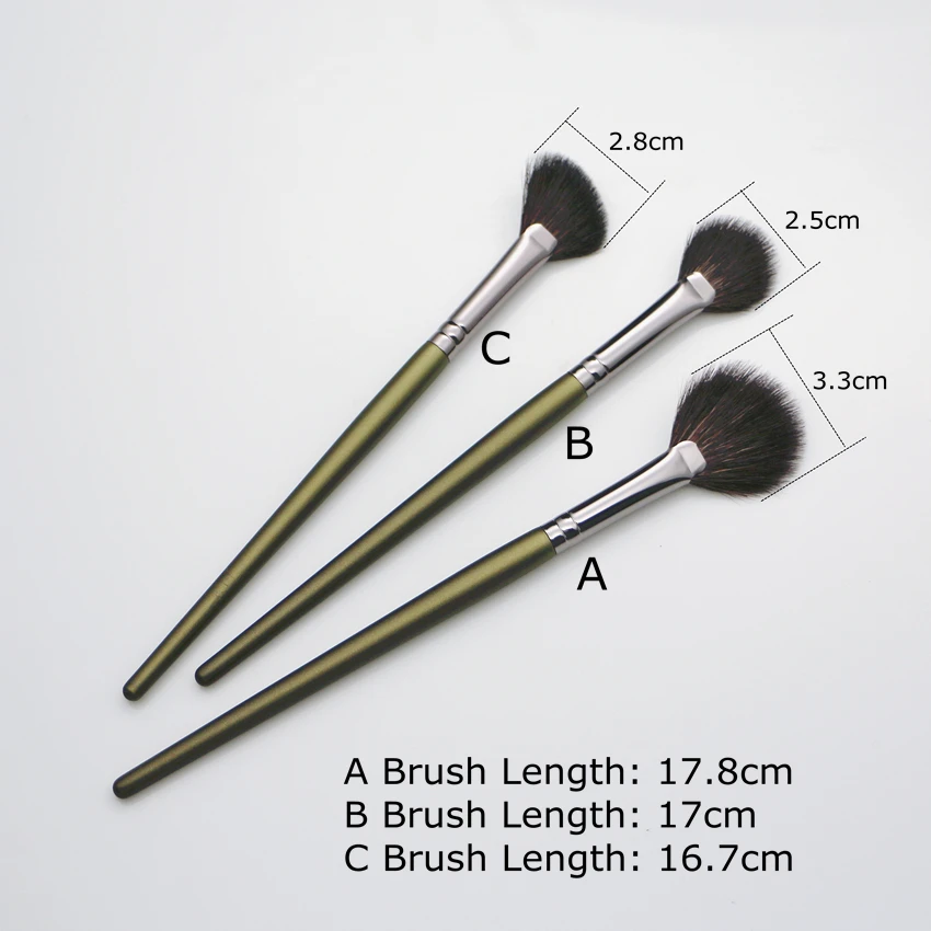 Fan Makeup Brushes Highlighter Eye Shadow Blender Contour Eyebrow Powder