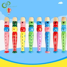 1 шт. красочные деревянные трубы Buglet Hooter Стеклярус музыкальный инструмент обучающая игрушка подарок для детей Забавный Piccolo ZXH