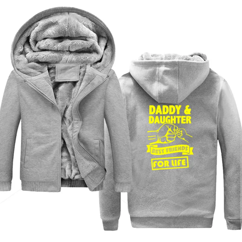 Модные толстовки для папы и дочки, лучшие друзья для жизни, Брендовые мужские свитшот с принтом, Мужская толстовка в стиле хип-хоп, осенне-зимняя толстовка с капюшоном - Цвет: gray1