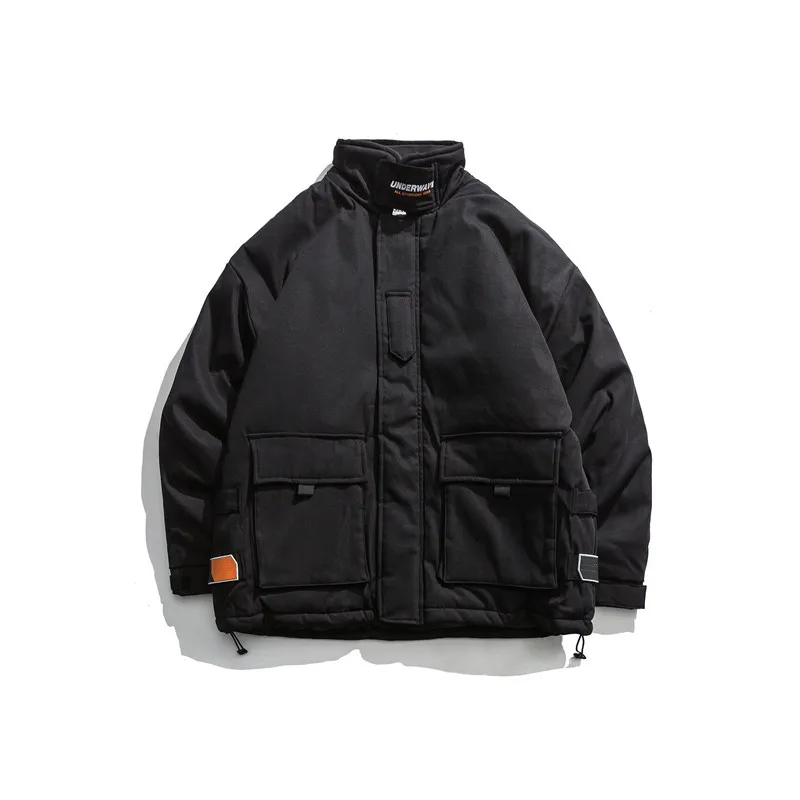Yi dao Vintage 19 Japanese-style Retro Stand Collar Cotton-padded Clothes Men's Winter Trend Loose-Fit Multi-pockets Workwear Ca