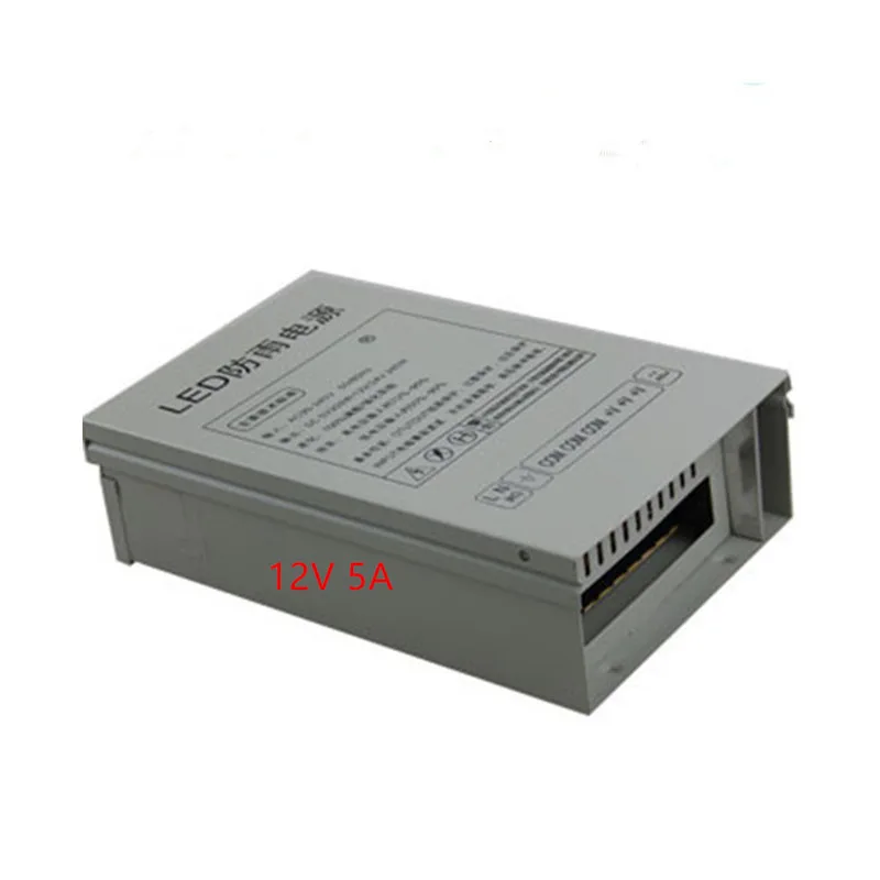 Оптом DC 12V 5A 60W водонепроницаемый Для ws2811 Регулируемый импульсный источник