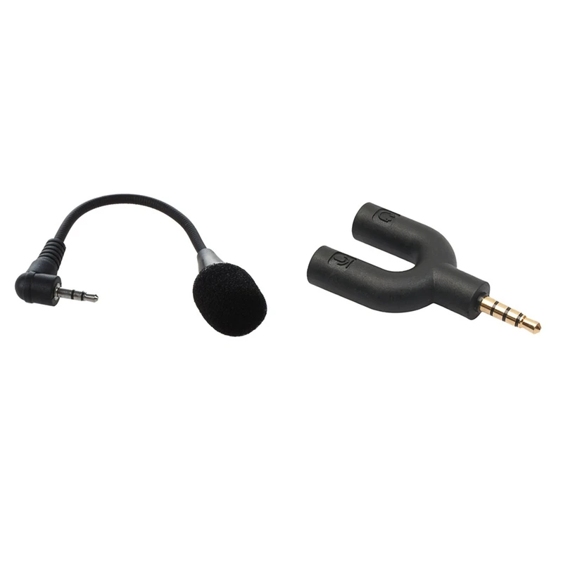 1 Pcs Mini 3.5mm Flexible Miniphone for PC &amp U Type Adapter Dual 3.5 mm Headphone Plug Audio Cables | Электроника