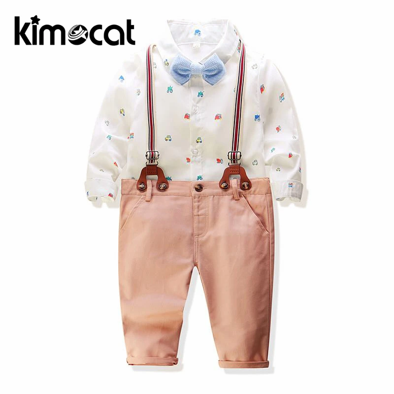 Kimocat Boys Clothing Set Newborn Clothes Shirt With Bow Baby Lomg Sleeve Spring Autumn Born |