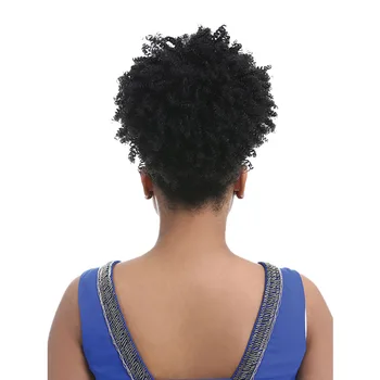 

Synthetic Kinky Curly Hair Ponytail African American Short Black Color For Women Wrap Drawstring Puff Pony tail Hair Extensions
