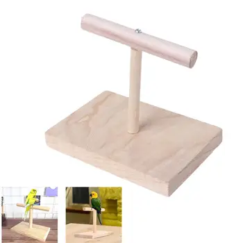 

Portable Wooden Pet Parrot Training Rotation Perched Stand Platform Birds Paw Grinding Toys