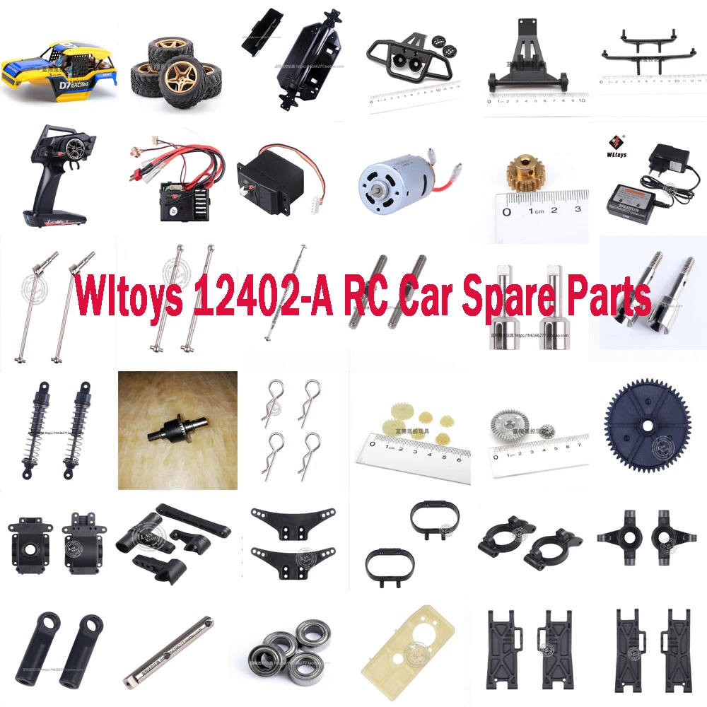Wltoys 12402 A Rc Auto Banden Servo Motor Gear Ontvanger Differentieel Aandrijfas Swing Arm Etc| Onderdelen & - AliExpress