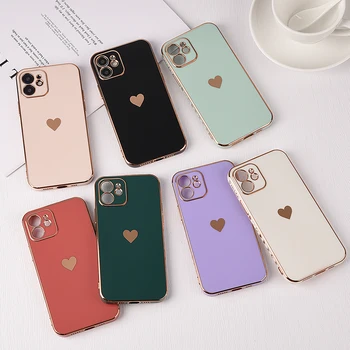 Solid Plating Lens Protection Phone Case For iPhone 12 11 Pro Max X XR XS Max 7 8 6 6s Plus SE 3 2022 13 Pro Max Soft Cover Case 6