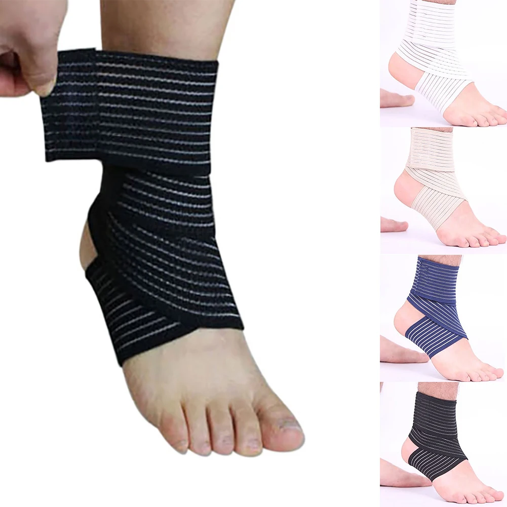 

Elastic Ankle Support Foot Compression Wrap Bandage Brace With Velcro Straps 70cm Can Be Used In Various Sports Activities