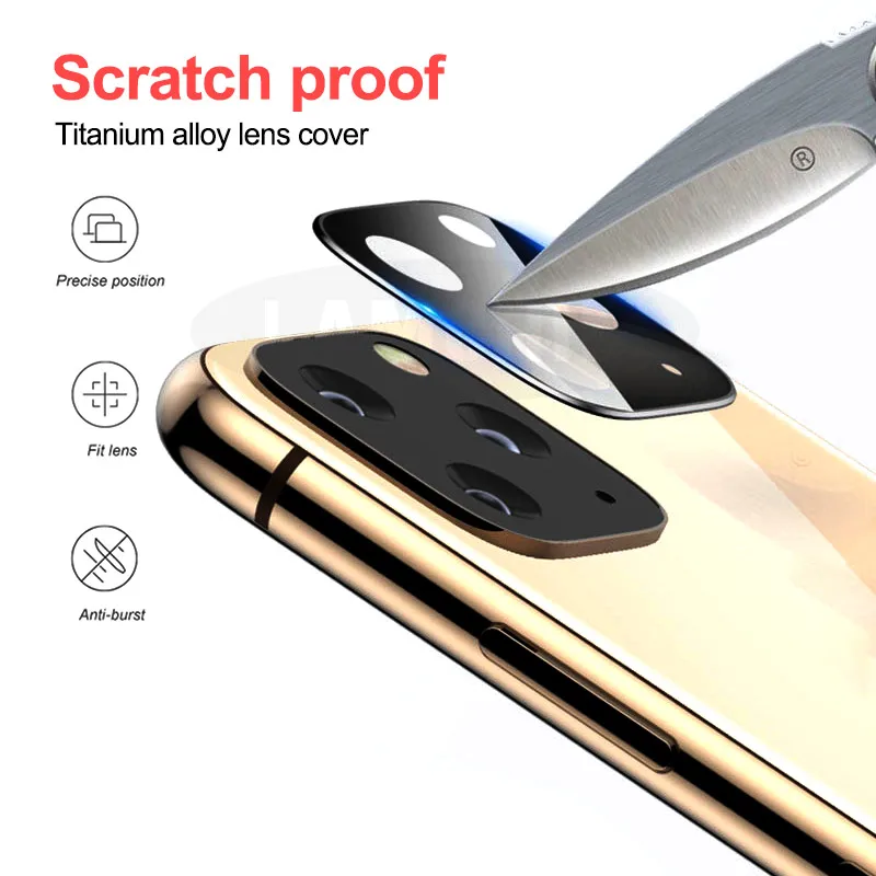 Защитный чехол для объектива камеры iPhone 11 Pro Max из титанового сплава наклейка на