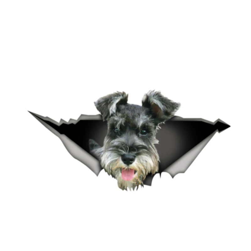 

Fuzhen Boutique Decals Exterior Accessories Schnauzer Car Sticker 3D Pet Graphic Vinyl Decal Car Window Bumper Animal Stickers