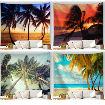 

Night Scenery Art Ocean Bohemian Tapestry Beach Tree Bohemian Bedroom Decor Hanging Aesthetic Forest Arazzo Home Textile BY50TA