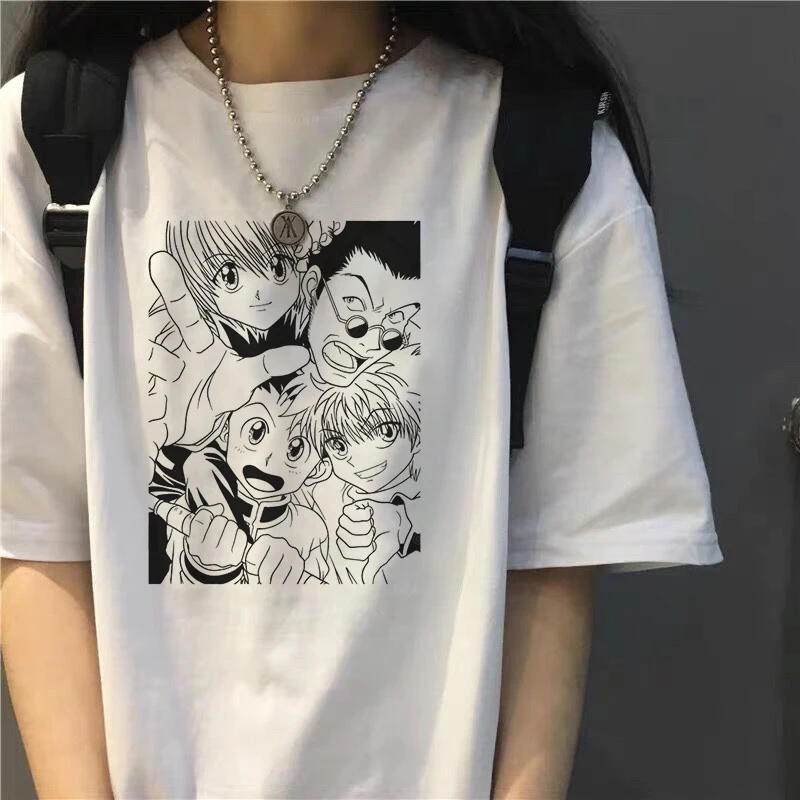 Футболка Hunter x hunter kurapika женская с японским мультяшным принтом Повседневная