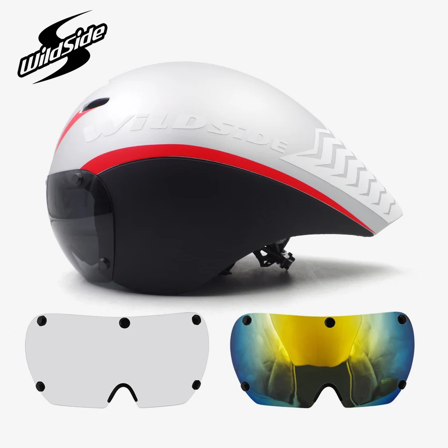 Race tt cycling helmet lens goggles Triathlon tri aero helmet road bike timetrial bicycle helmet Casco Ciclismo Accessories 2019