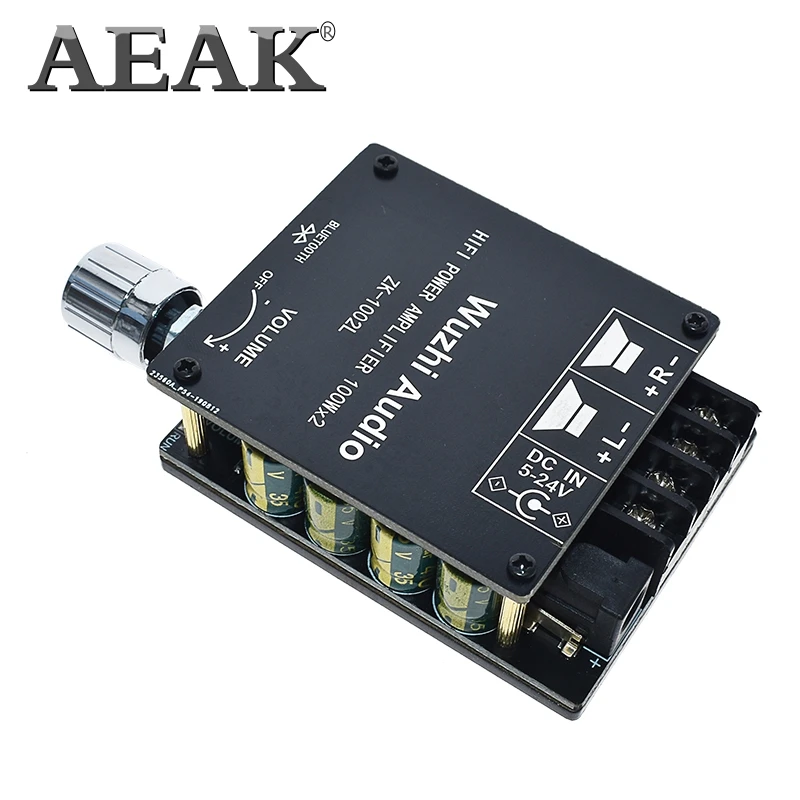 AEAK ZK-1002L TPA3116D2 100WX2 Мини Bluetooth 5,0 беспроводной аудио Мощность Цифровой усилитель доска стерео Amp DC 12 В 24 В