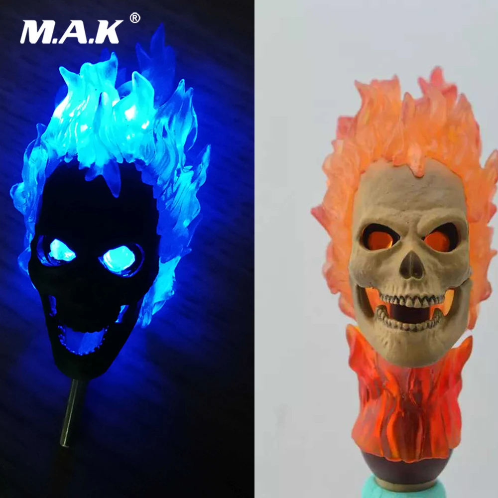 Collectible 1/6 Scale Action Figure Headplay Ghost Rider Head Sculpt Model Red/Blue Version for 12'' Male Action Figure