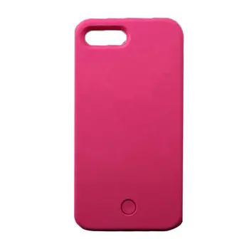 

Luminous Phone Case For iPhone 6 6s 7 8 Plus X Perfect Selfie Light Up Glowing Case Cover for iPhone 5 5s SE Phone Bag rose red