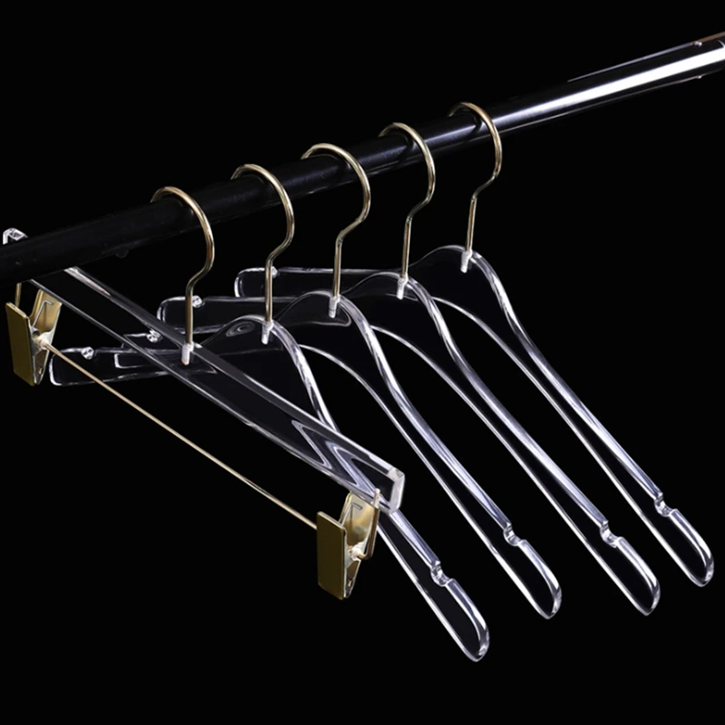 Luxury clear Acrylic Transparent Clothes hanger with clear plastic