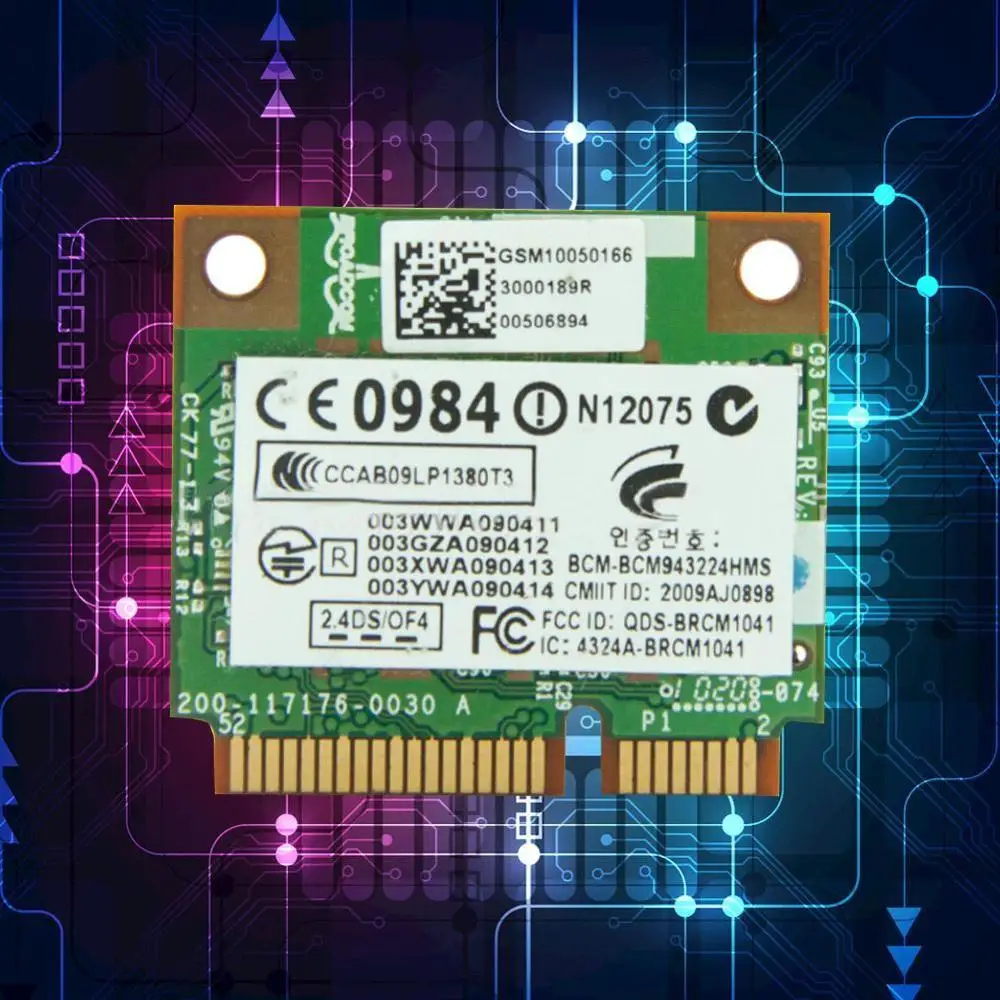 Новая WLAN половинная PCI E карта HP Broadcom BCM943224HMS беспроводная мини g Asus b / 582564 001 802.11a Wifi