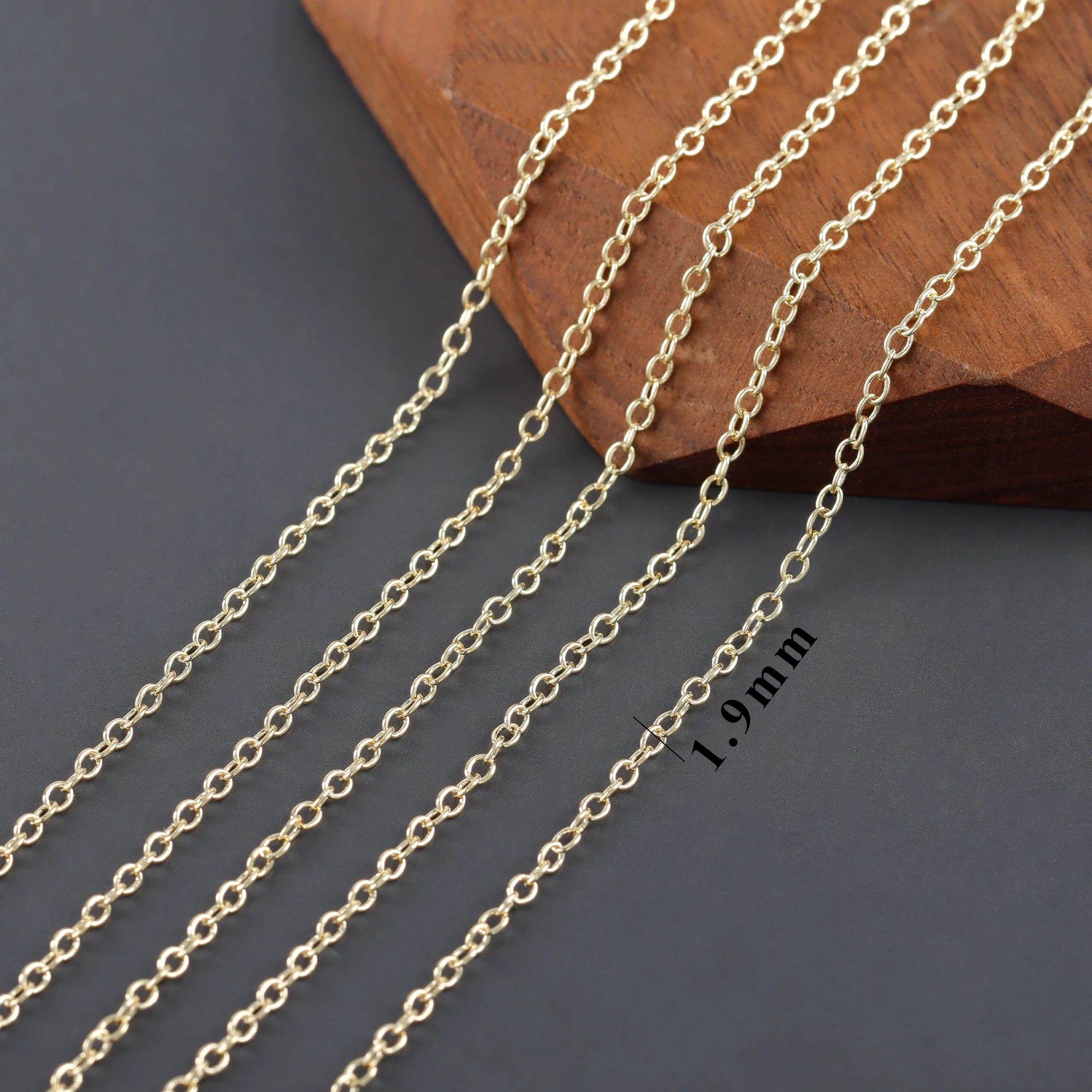 YEGUI C259,diy 체인, 18k 14k 금 도금, 구리 금속, 로듐 도금, 보석 찾기, diy 팔찌 목걸이, 보석 만들기, 3 메터/몫