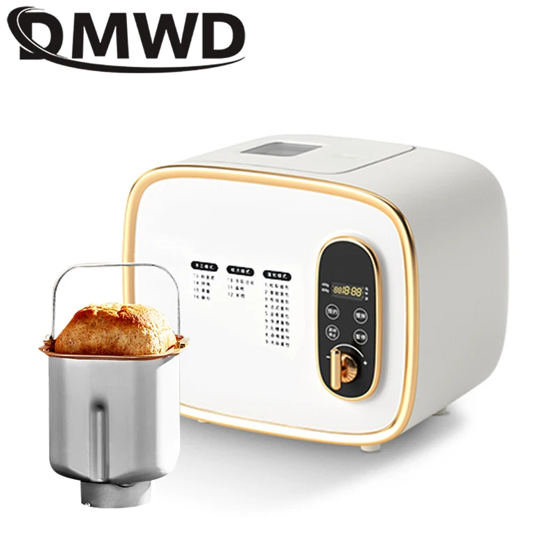 DMWD Visible Automatic Multifunctional Mini Bread Maker Intelligent Electric Yogurt Cake Bread Toast Baking Machine Makers
