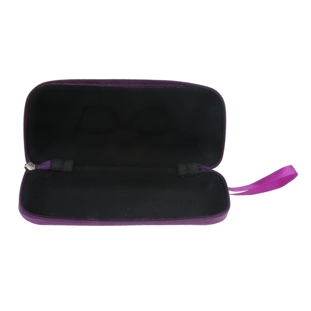 2 x Zipper Eyeglasses Hard Case Spectacles Glasses Box Holder Pouch Purple/Pink/Grayish Blue/Brown/Black/Dark Green
