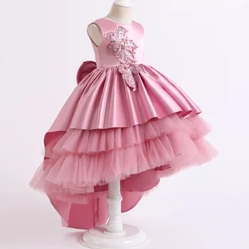 

Flower Girl Dresses Children Tailing Dresses for Party Wedding Bridesmaid Princess Dress Mesh Bubble Dance Costume Vestidos