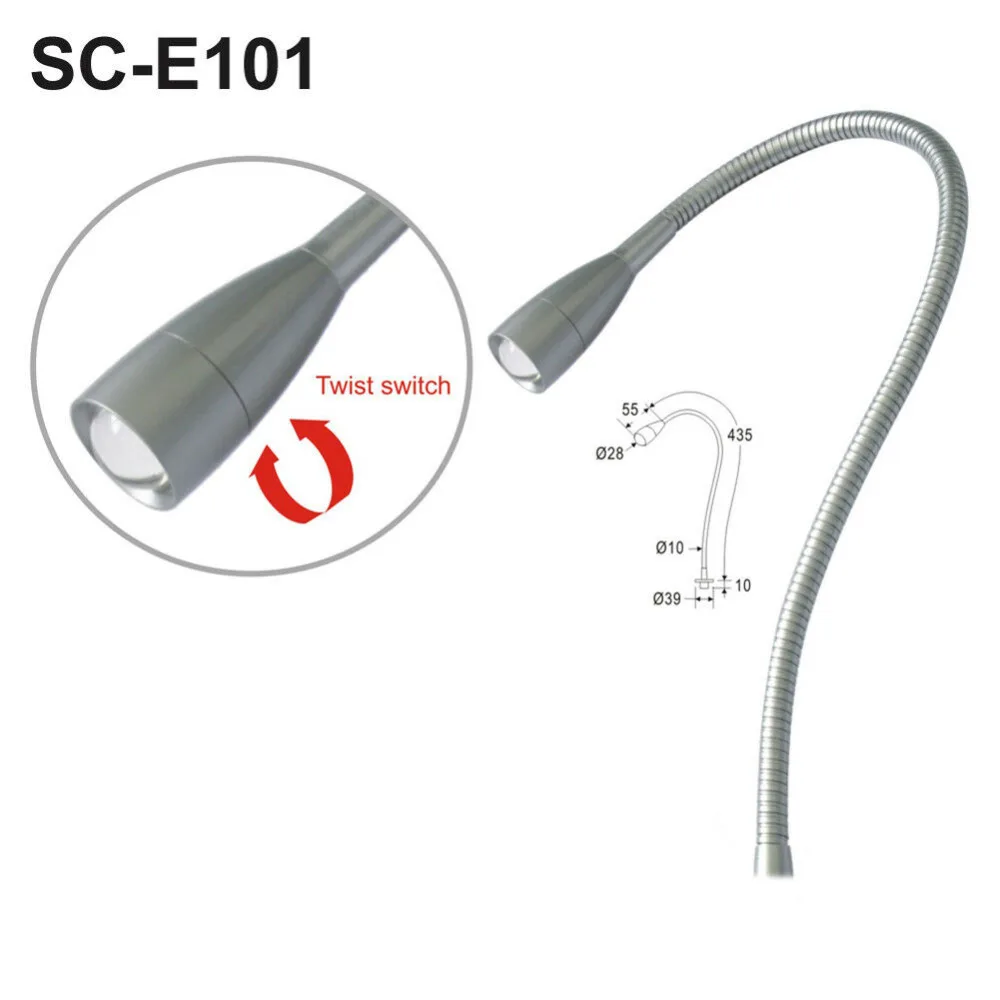 Hot Flexible LED Bedside Lamp Desk Wall Light for bedRoom+ Driver Twist Switch