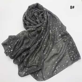 

Women Fashion Plain Solid Glitter Oversized Viscose Scarf Ladies Shimmer Shawls and Wraps Pashmina Hijab Bufandas Muslim Sjaal