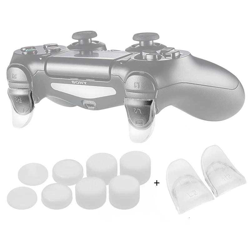 Transparent - 03 1 шт. изогнутый L2 R2 триггер расширитель кнопки комплект для playstation 4 PS4 S/PS4 Slim/PS4 Pro игровой контроллер аксессуары - Цвет: Transparent - 03