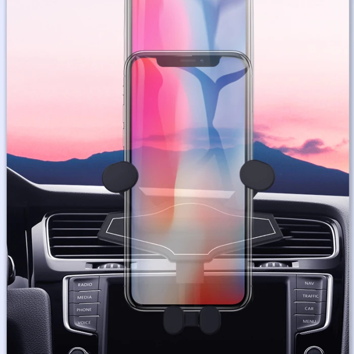 Автомобильный держатель для телефона Air Vent Clip Gravity Мягкий силиконовый для смарт-телефона Brace автомобильный Стайлинг
