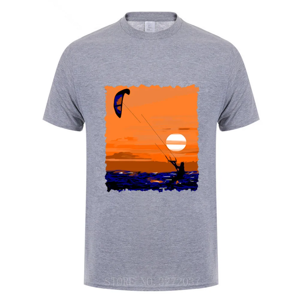 Kiteboarding футболка с короткими рукавами и круглым вырезом Лето хлопок o-образным вырезом мужские футболки Kitesurfing футболка
