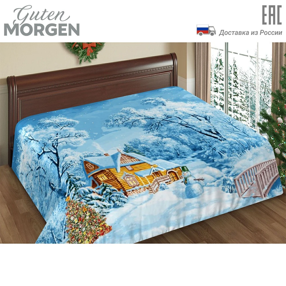 Cover plaid fleece House by the river