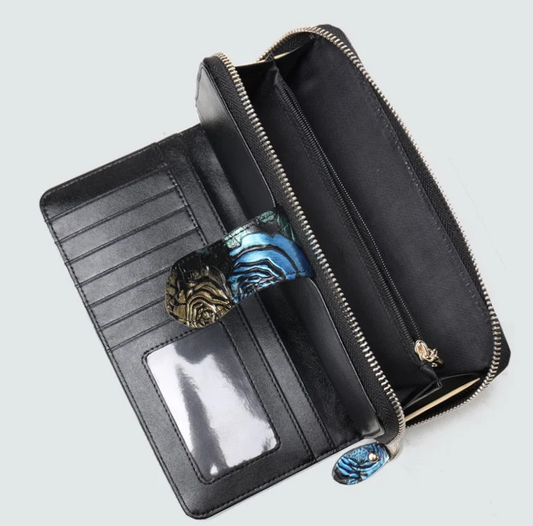 Cena Skórzana klamra damski portfel portfel skórzany portfel sprzęgła portfel o dużej pojemności sprzęgła