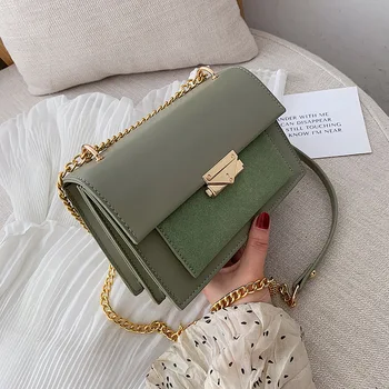 

Vintage Suede PU Leather Women Crossbody Bags 2020 Fashion Gold Chain Ladies Shoulder Messenger Bag Clutches Female Purses