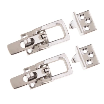

Perfeclan 2x 316 Stainless Steel Swivel Eye Hasp Latch Boat Marine Hardware