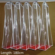 Длина 180 см прозрачное свадебное платье пылезащитный чехол очень большой водонепроницаемый ПВХ сплошной вечерний одежды сумки