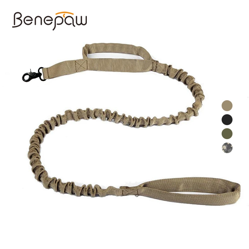 Benepaw прочный нейлоновый военный банджи собачий поводок качественная мягкая ручка амортизирующий тренировочный поводок для питомцев с рукояткой